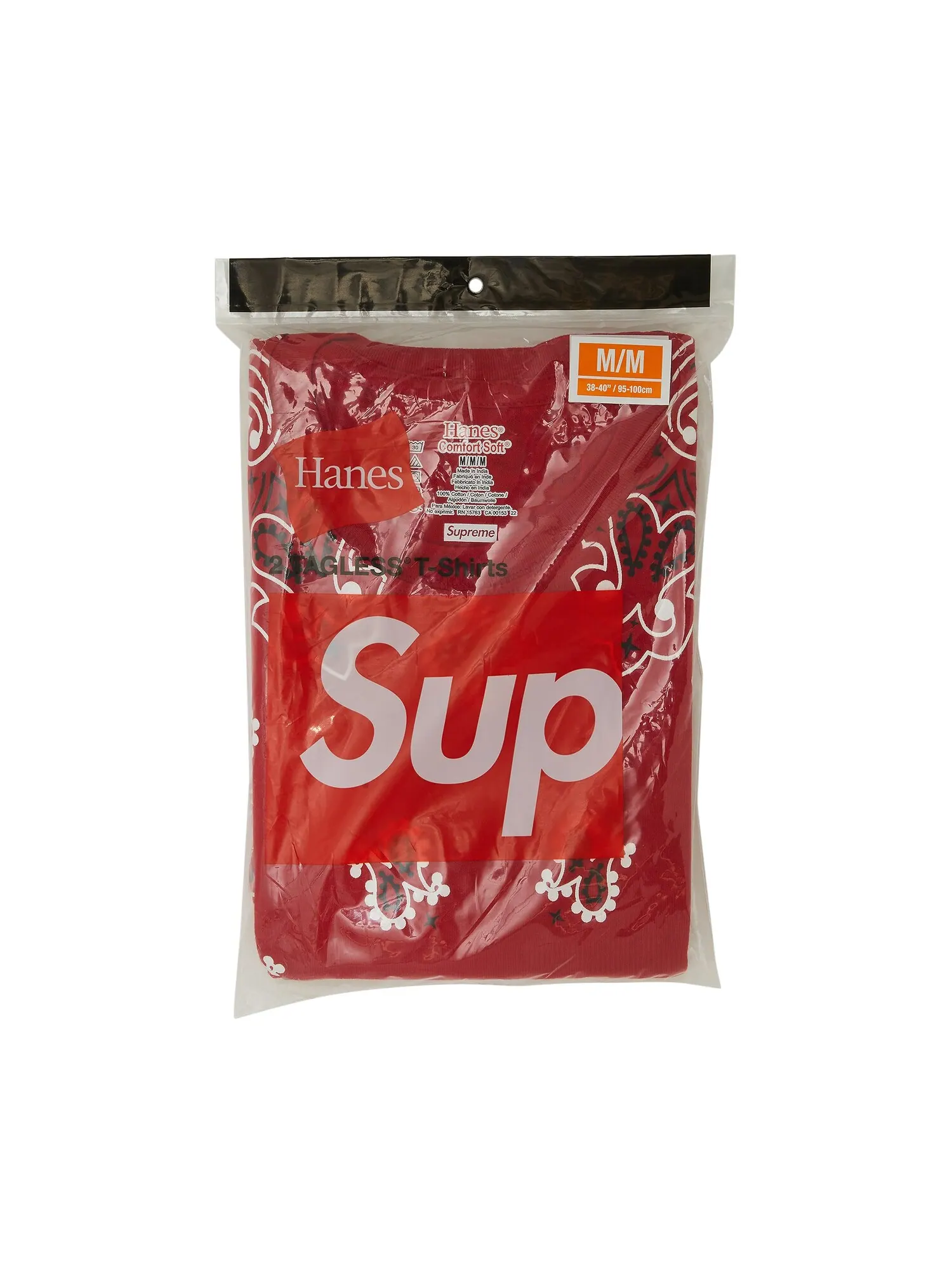 Набор футболок Supreme x Hanes Bandana Tagless (2 шт) — изображение 1 из 2, красный