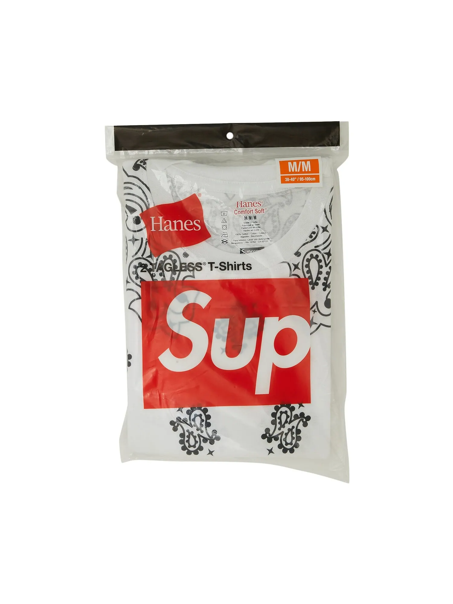 Футболки-банданы Supreme x Hanes без тегов (2 шт.) — изображение 1 из 2, белый