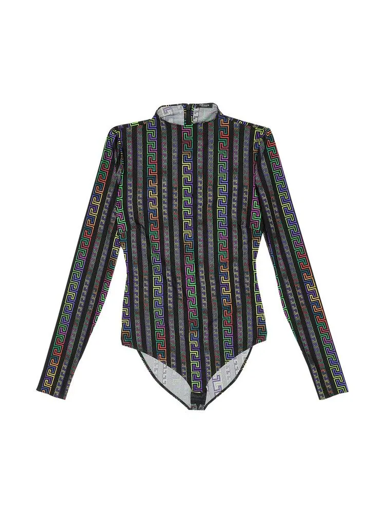 Боди Versace Printed Bodysuit — изображение 1 из 3, мульти/черный
