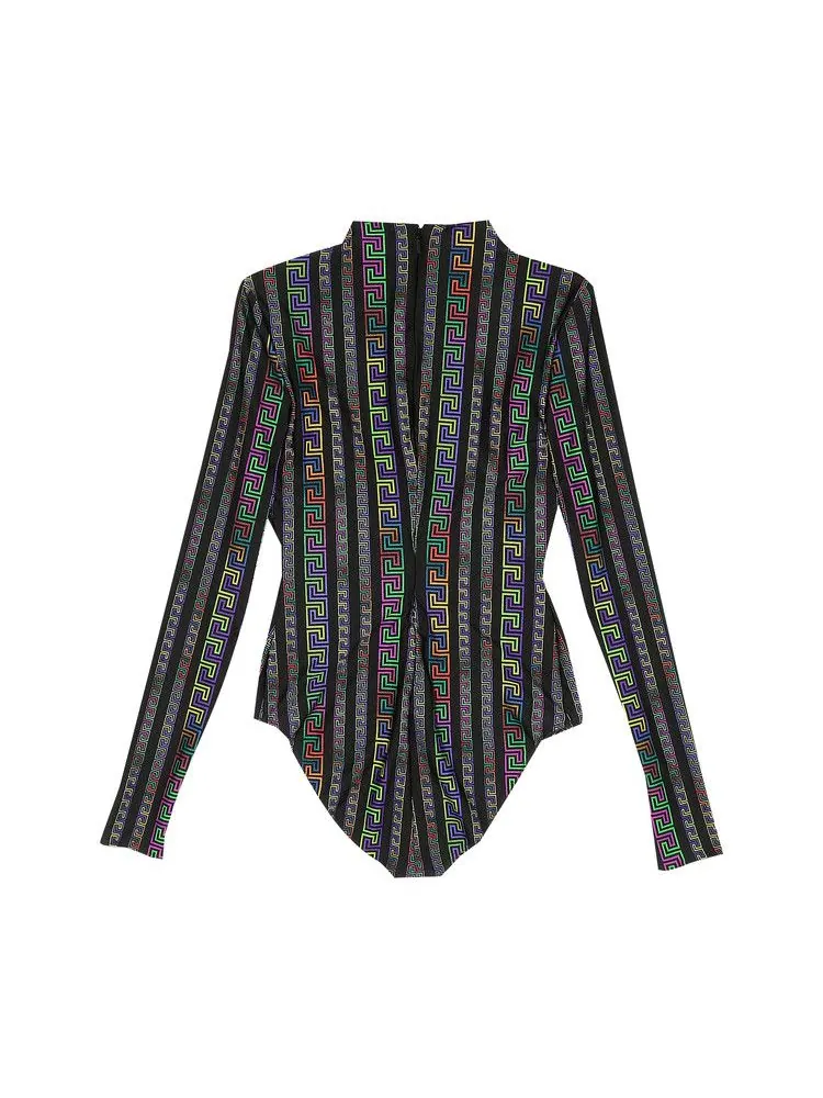 Боди Versace Printed Bodysuit — изображение 2 из 3, мульти/черный