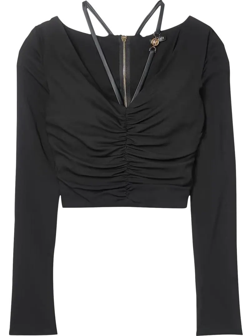 Лонгслив Versace Long-Sleeve Top 'Black' — изображение 1 из 1, черный