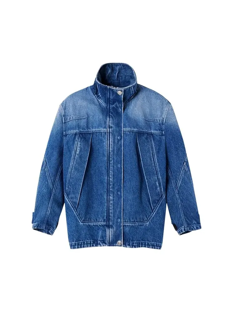Блуза Versace Denim Blouson 'Medium Blue' — изображение 1 из 1, синий