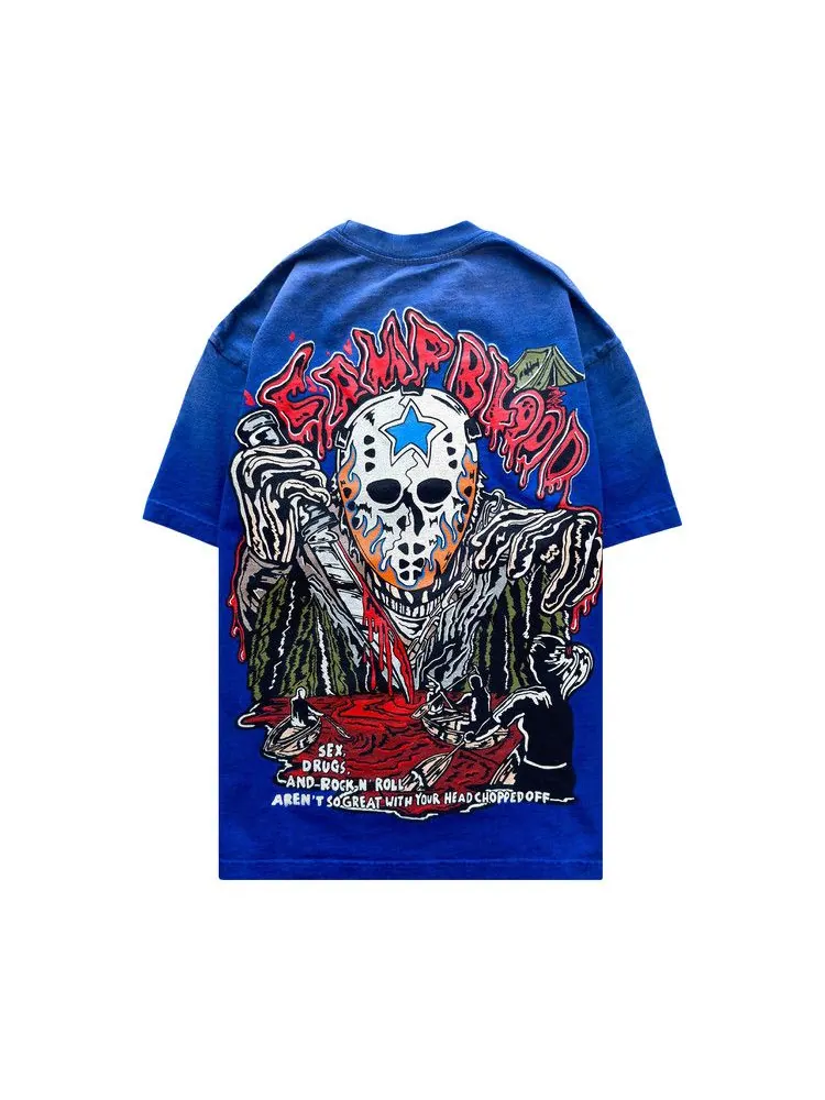 Футболка Warren Lotas Camp Blood T-Shirt, Faded Cobalt — синий