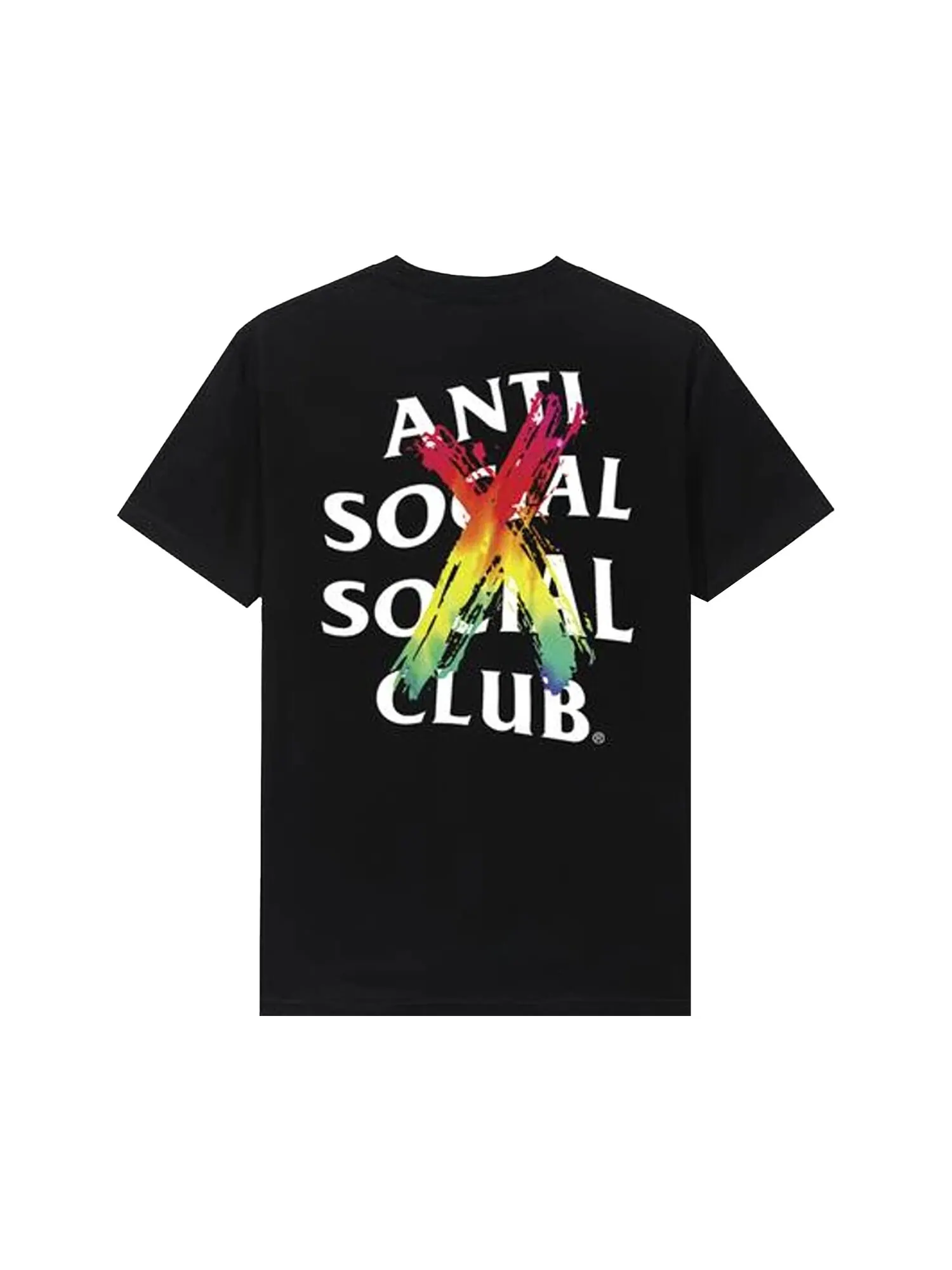 Радужная футболка Anti Social Social Club, черная, отменена — изображение 2 из 2, черный