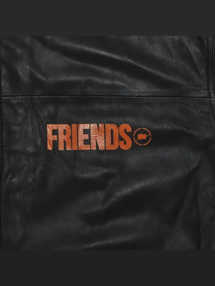 Кожаная куртка Vlone x Fragment Design с удлиненным задником — изображение 3 из 3, черный
