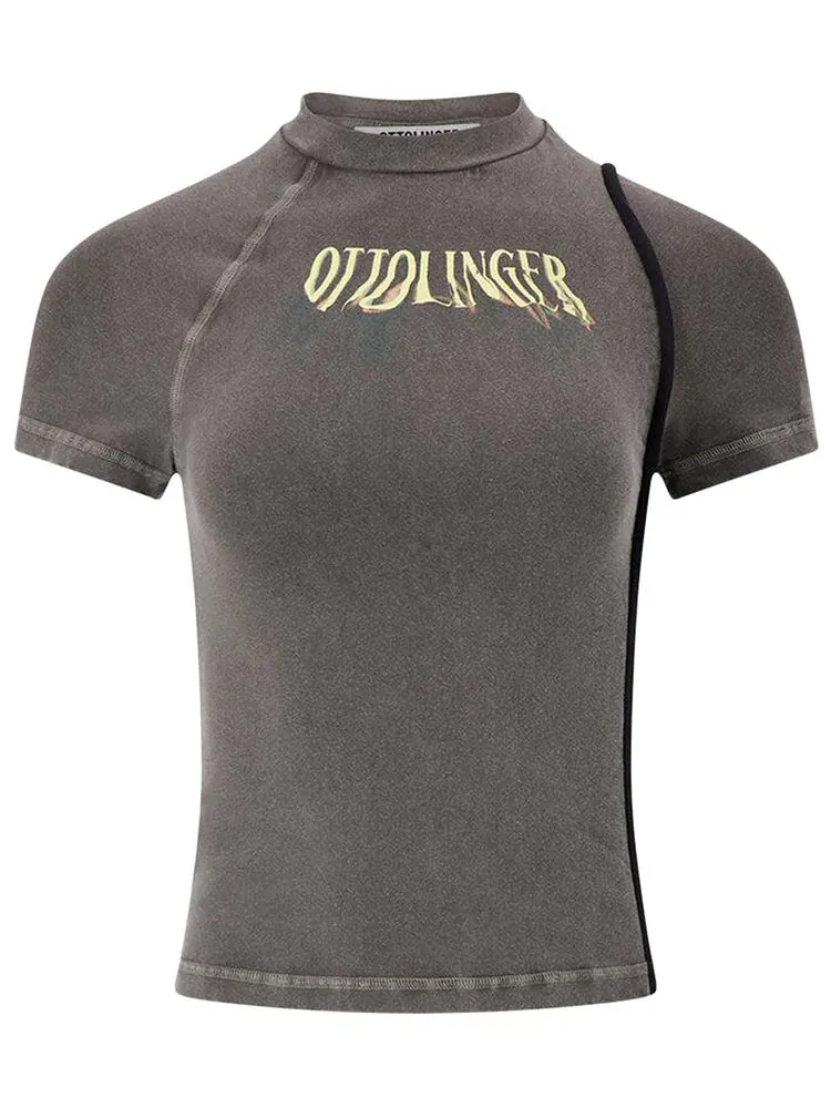 Футболка Ottolinger Deconstructed Rib T-Shirt 'Green' — изображение 1 из 2, зеленый