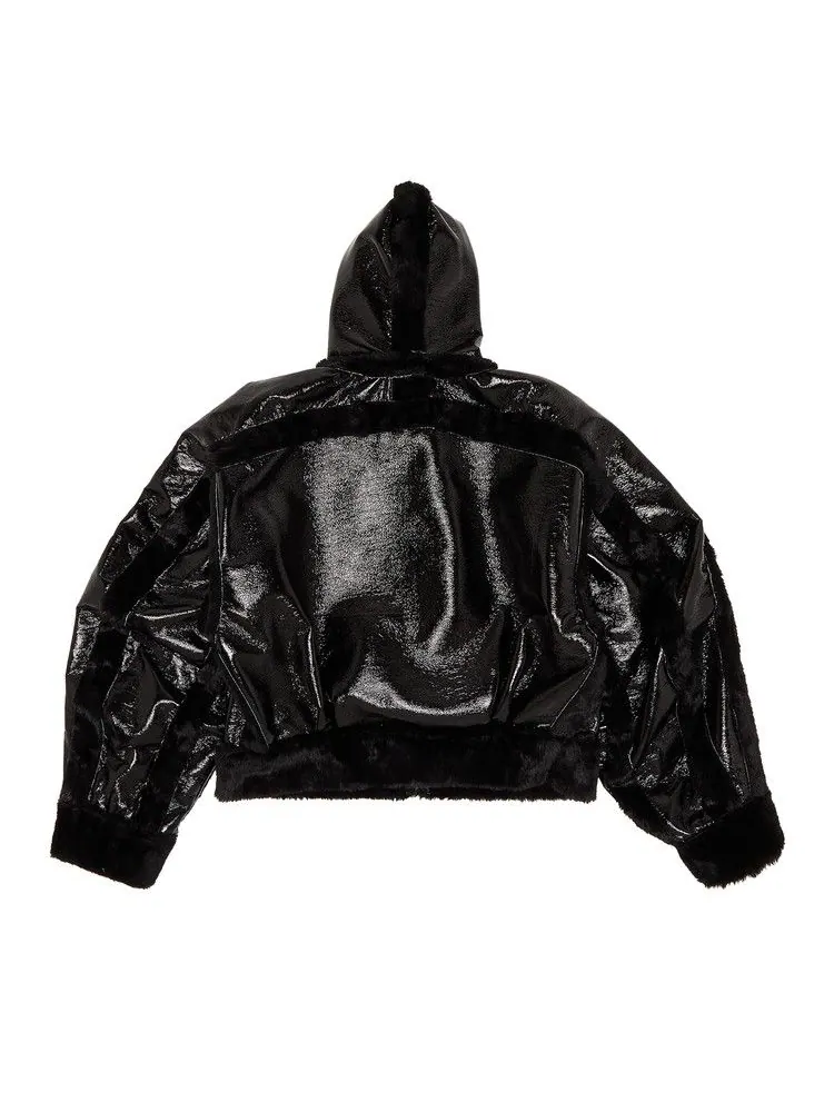 Куртка Ottolinger Shearling Fitted Multiline Jacket — изображение 2 из 3, черный