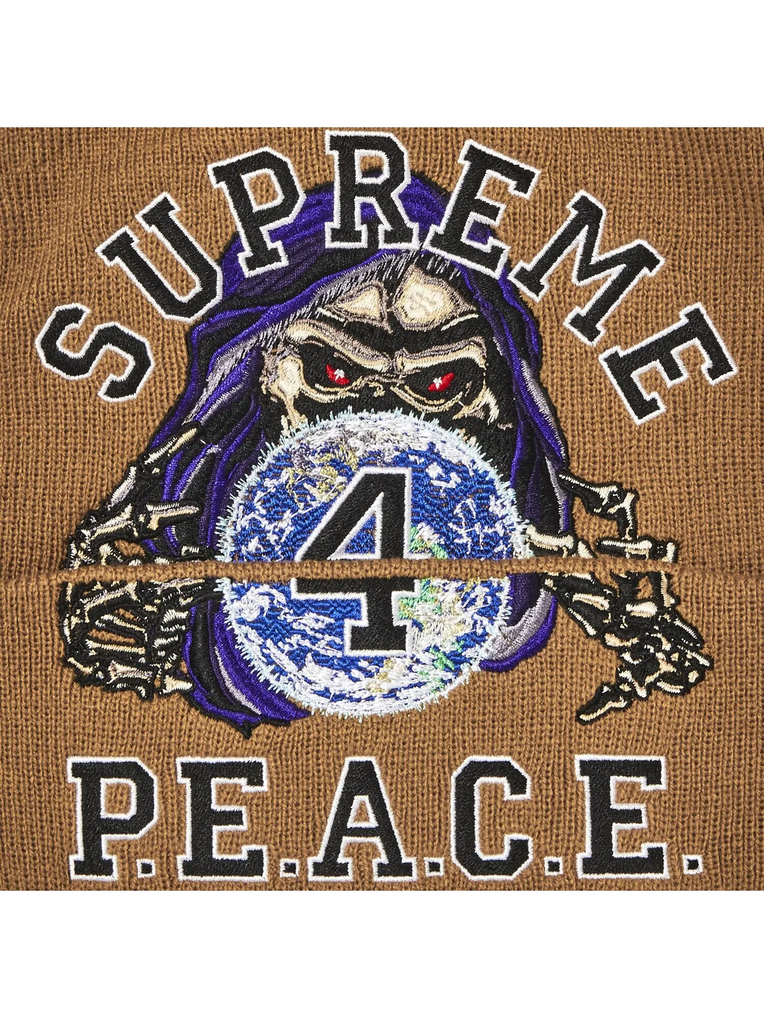 Шапка-бини Supreme Peace с вышивкой — изображение 3 из 3, таун