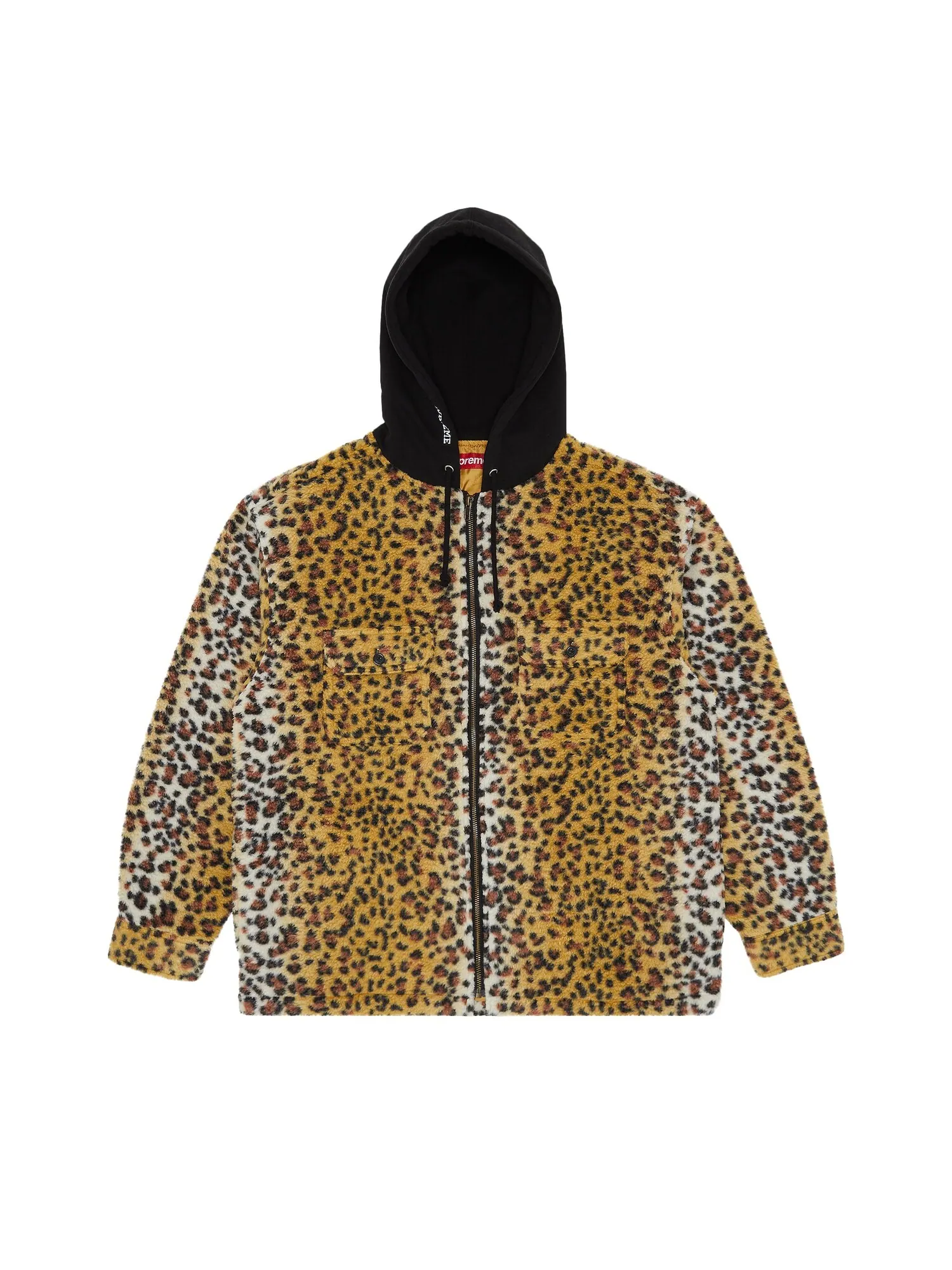 Флисовая рубашка на молнии с капюшоном Supreme