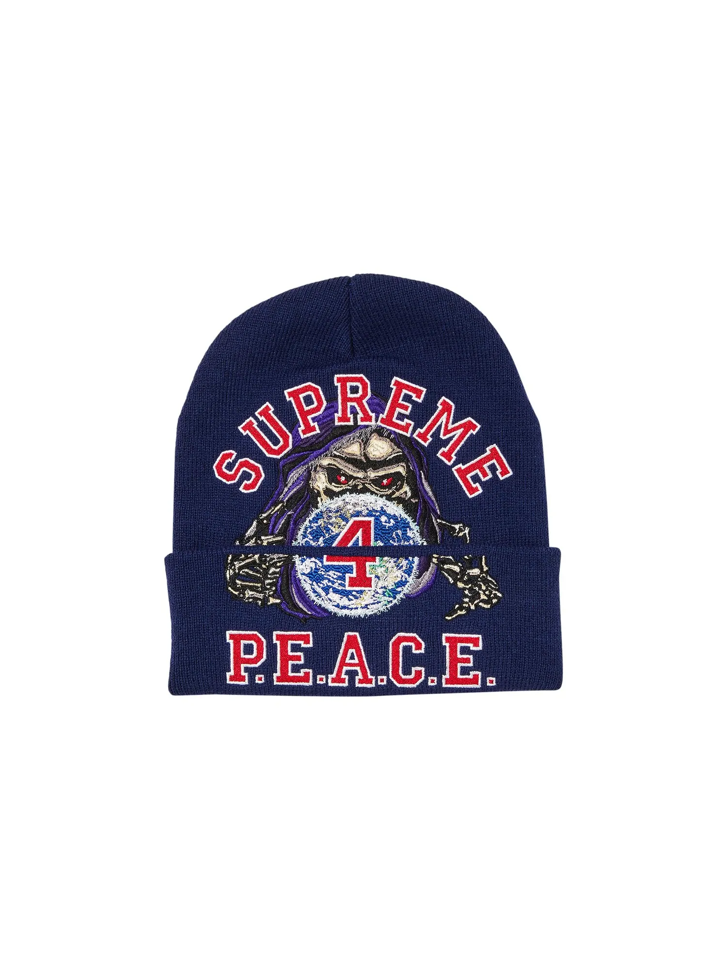 Шапка-бини Supreme Peace с вышивкой