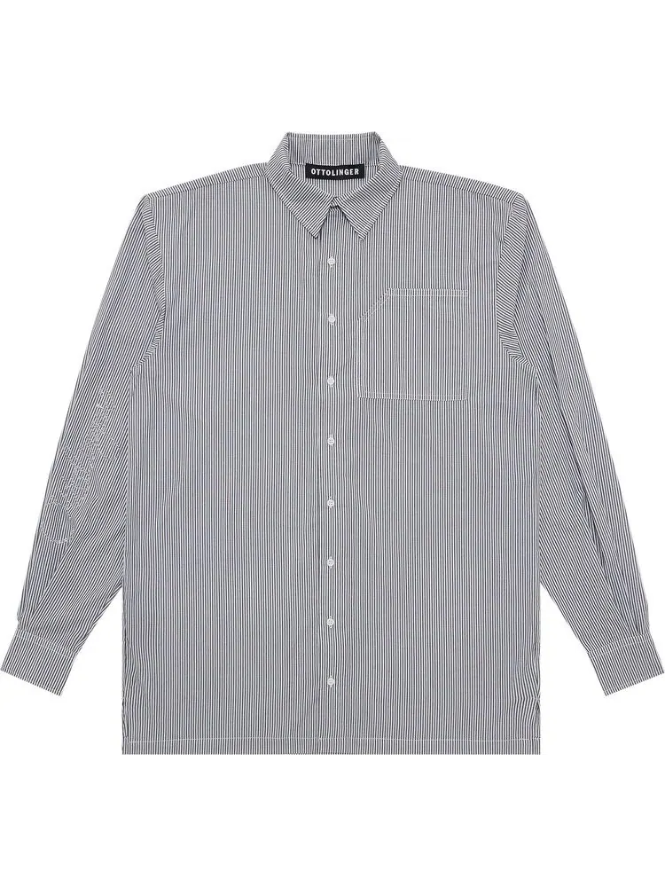 Рубашка Ottolinger Oversized 'Grey/White Stripe' — серый