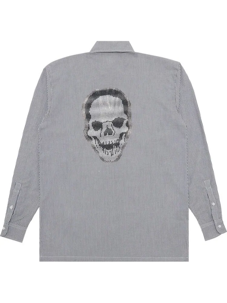 Рубашка Ottolinger Oversized 'Grey/White Stripe' — изображение 2 из 3, серый