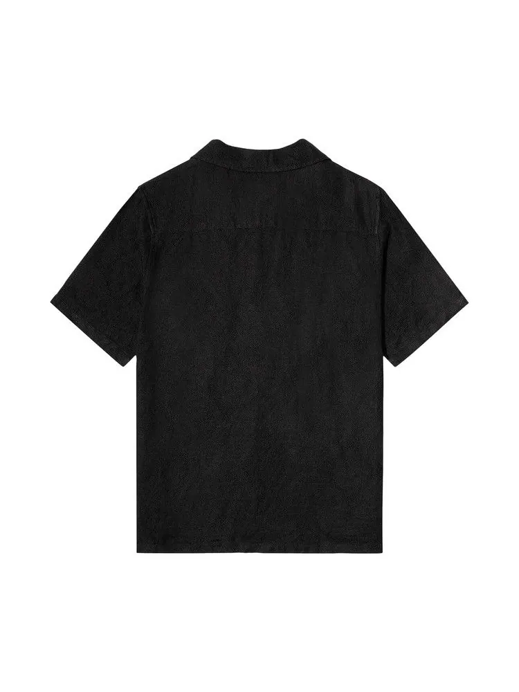 Рубашка Stussy Diamond Jacquard Linen Shirt — изображение 2 из 3, черный