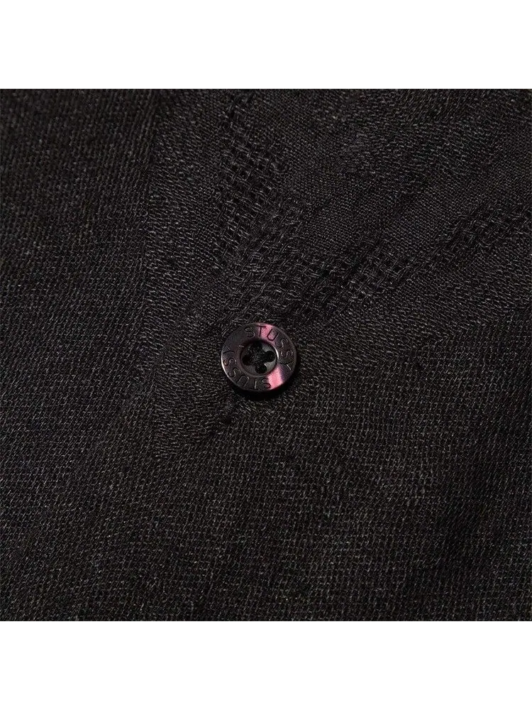 Рубашка Stussy Diamond Jacquard Linen Shirt — изображение 3 из 3, черный