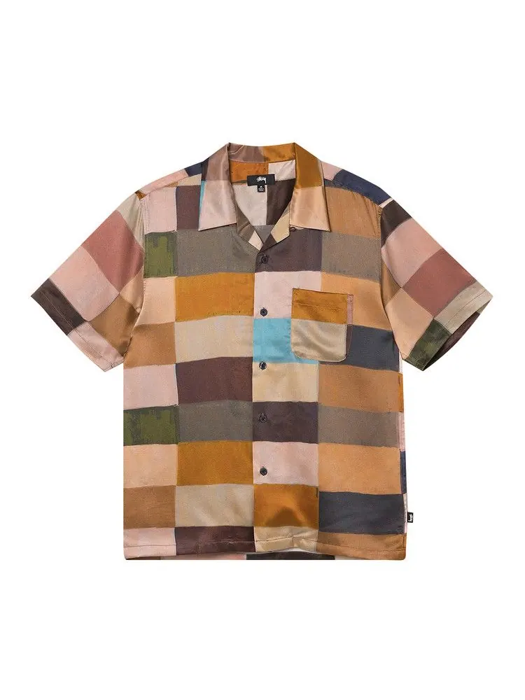 Рубашка Stussy Painted Check Silk Shirt — изображение 1 из 2, мульти