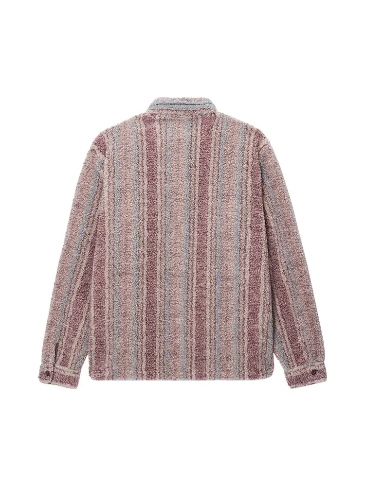 Рубашка Stussy Stripe Sherpa 'Berry' — изображение 2 из 2, мульти