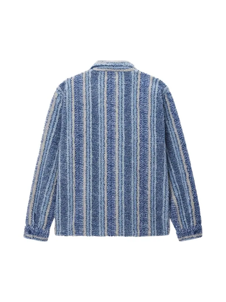 Рубашка Stussy Stripe Sherpa 'Indigo' — изображение 2 из 2, синий