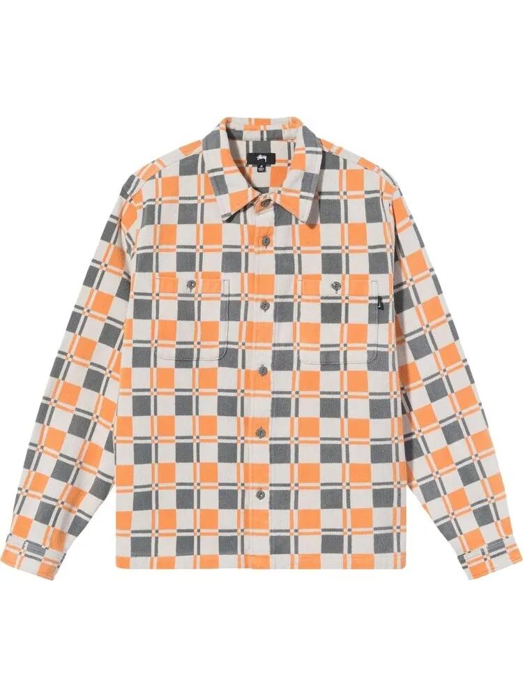 Рубашка Stussy Brent Plaid Long-Sleeve Shirt 'Tan' — изображение 1 из 1, загар