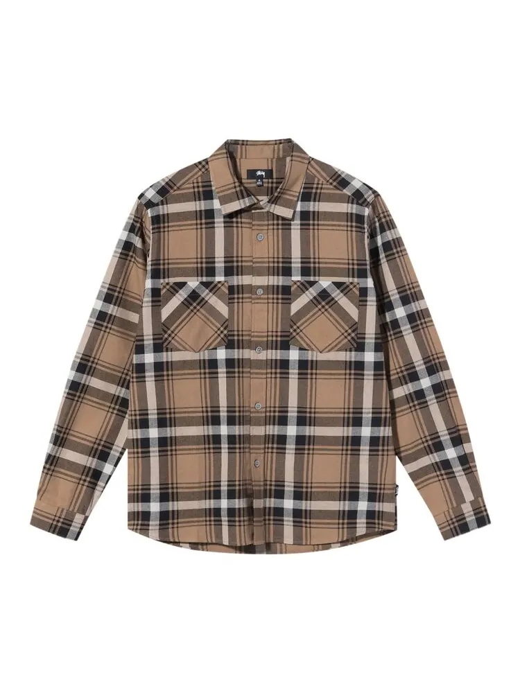 Рубашка Stussy Classic Bailey Plaid Long-Sleeve 'Brown' — изображение 1 из 2, коричневый