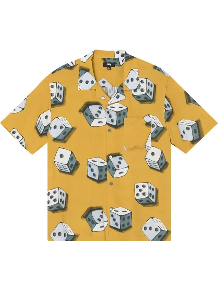 Рубашка Stussy Dice Pattern Shirt 'Mustard' — изображение 1 из 2, желтый
