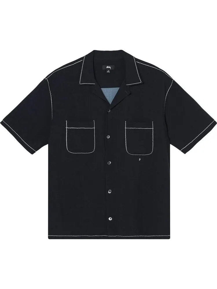 Рубашка Stussy Contrast Pick Stitched Shirt 'Black'