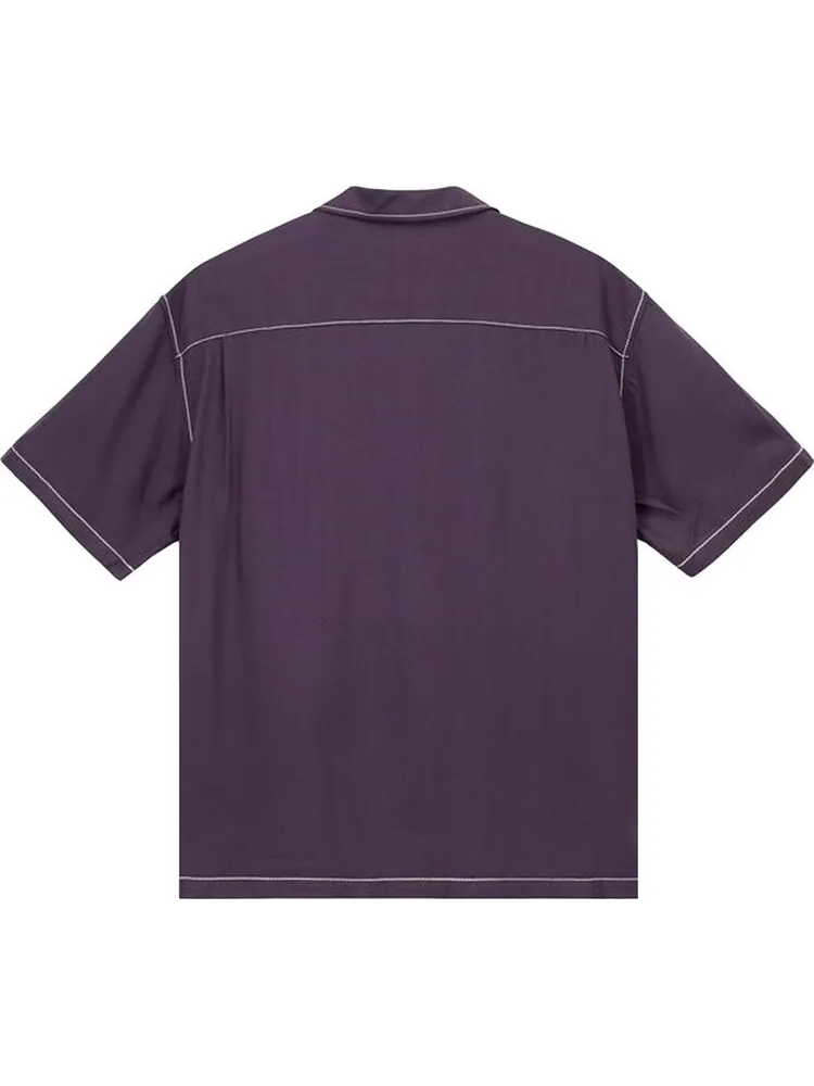 Рубашка Stussy Contrast Pick Stitched Shirt 'Plum' — изображение 2 из 2, фиолетовый