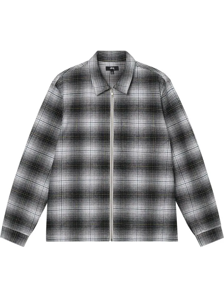 Рубашка Stussy Paul Shadow Plaid Zip Shirt 'Black'