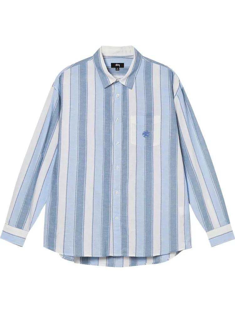 Рубашка Stussy Wide Striped Shirt 'Blue Stripe'