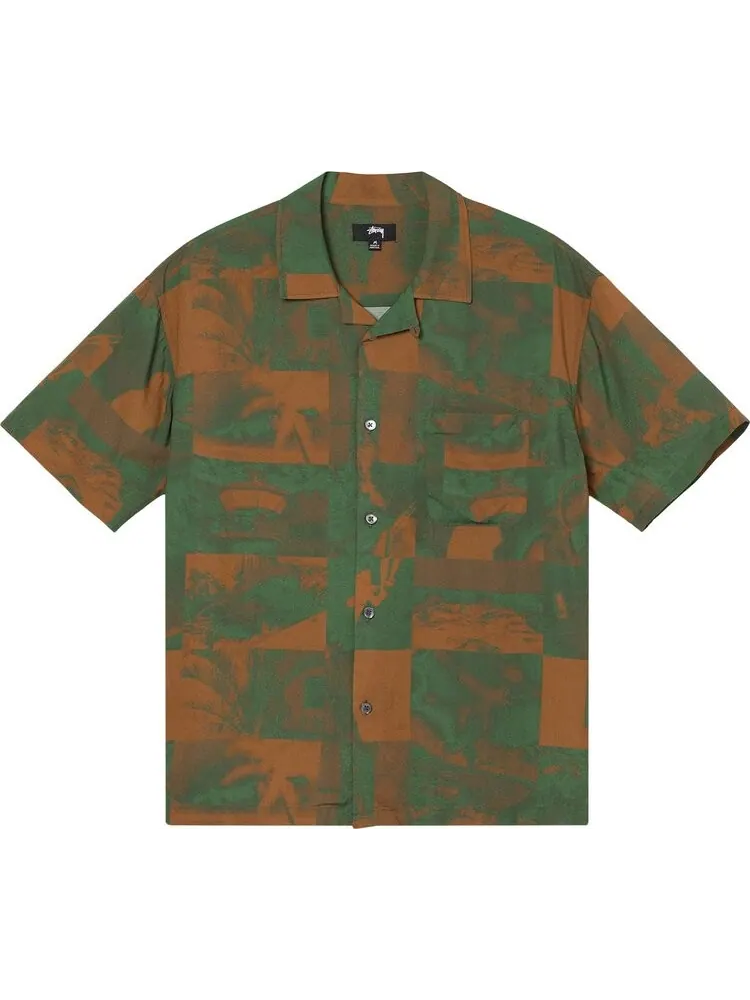 Рубашка Stussy Photo Film Shirt 'Green' — изображение 1 из 2, зеленый