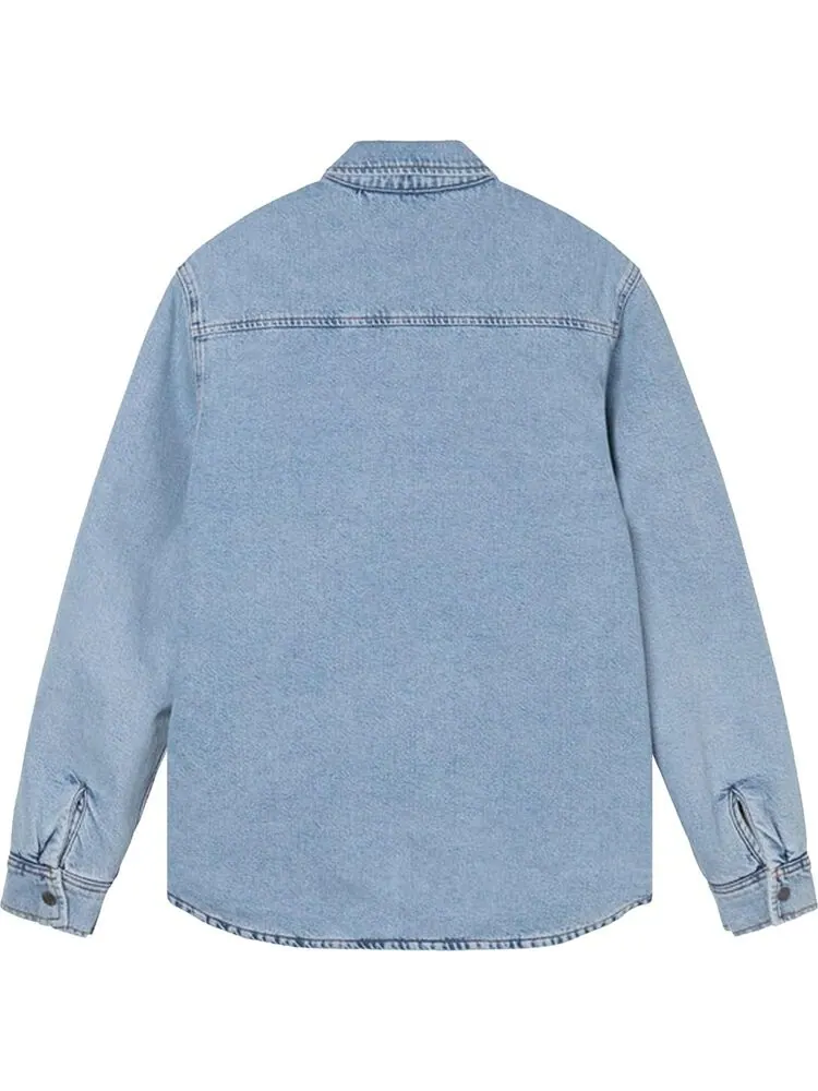Рубашка Stussy Sherpa Lined Denim Shirt 'Light Denim' — изображение 2 из 2, синий