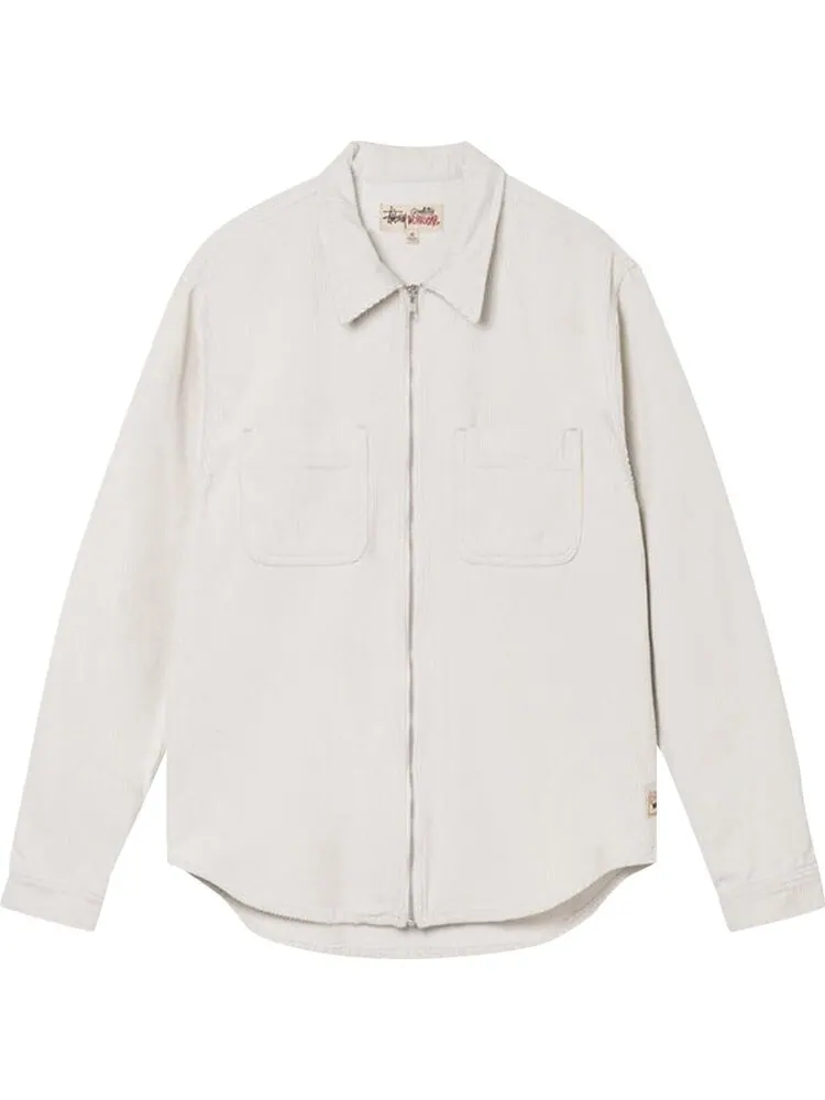 Рубашка Stussy Wide Wale Cord Zip Shirt 'Bone'