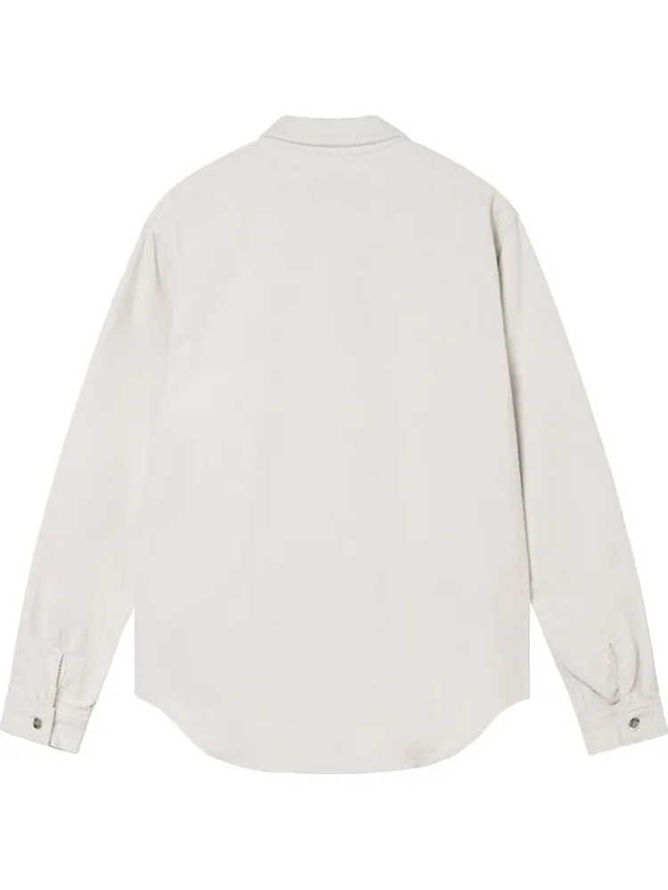 Рубашка Stussy Wide Wale Cord Zip Shirt 'Bone' — изображение 2 из 2, белый