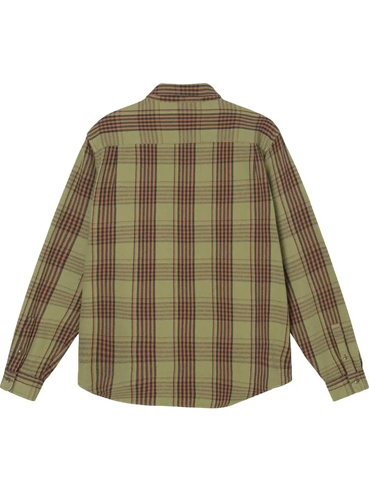Рубашка Stussy Laguna Plaid Shirt 'Olive' — изображение 2 из 2, зеленый
