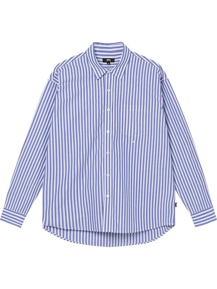 Рубашка Stussy Classic Poplin Shirt 'Blue Stripe'