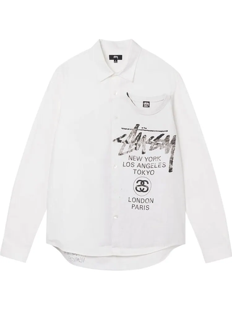 Рубашка Stussy World Tour Shirt 'White'