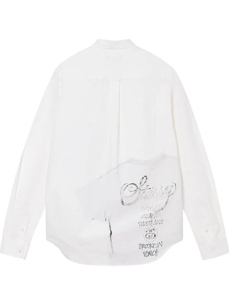 Рубашка Stussy World Tour Shirt 'White' — изображение 2 из 2, белый