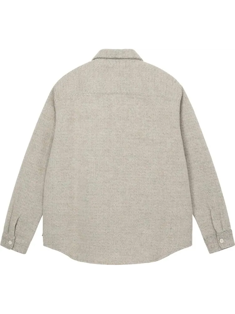 Рубашка Stussy Speckled Wool Cpo Shirt 'Bone' — изображение 2 из 2, серый
