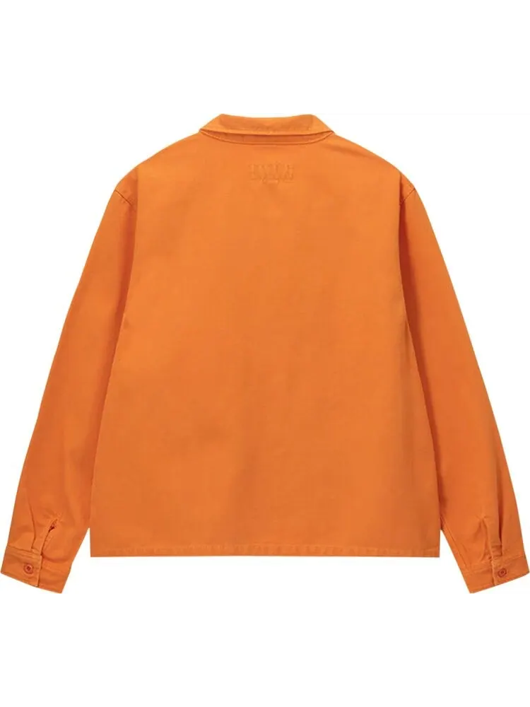 Рубашка Stussy Washed Canvas Zip Shirt 'Orange' — изображение 2 из 2, оранжевый