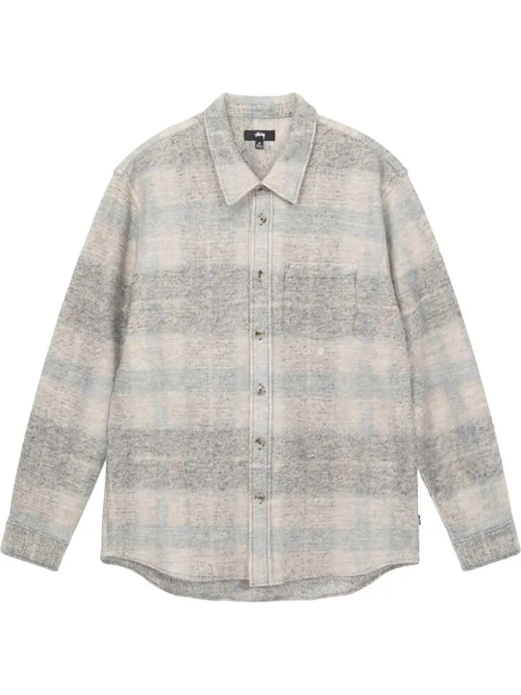 Рубашка Stussy Plaid Knit Shirt 'Grey' — изображение 1 из 2, серый