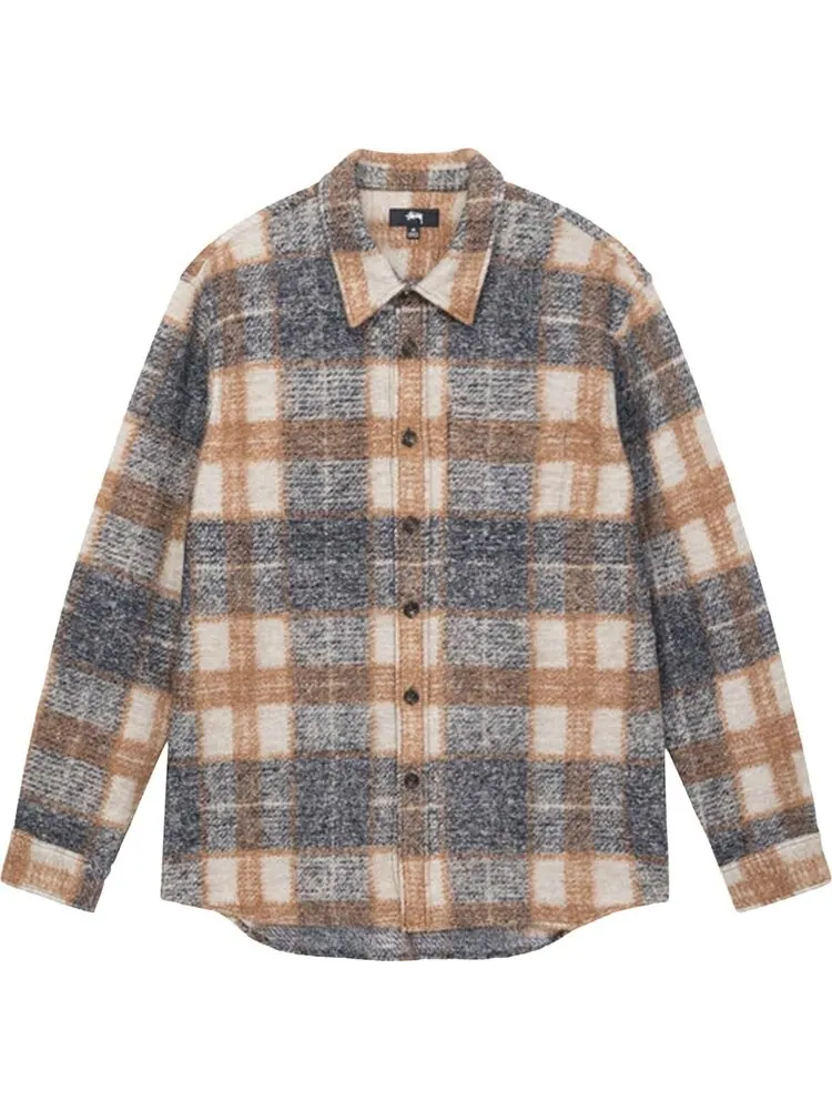 Рубашка Stussy Plaid Knit Shirt 'Navy'