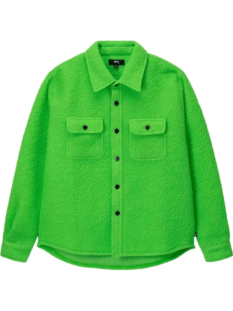 Рубашка Stussy Casentino Wool Cpo Shirt 'Lime' — изображение 1 из 2, зеленый