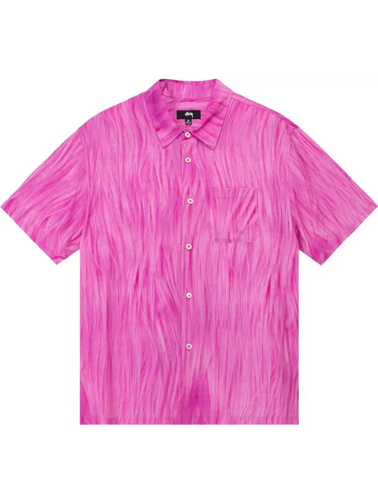 Рубашка Stussy Fur Print Shirt 'Pink'