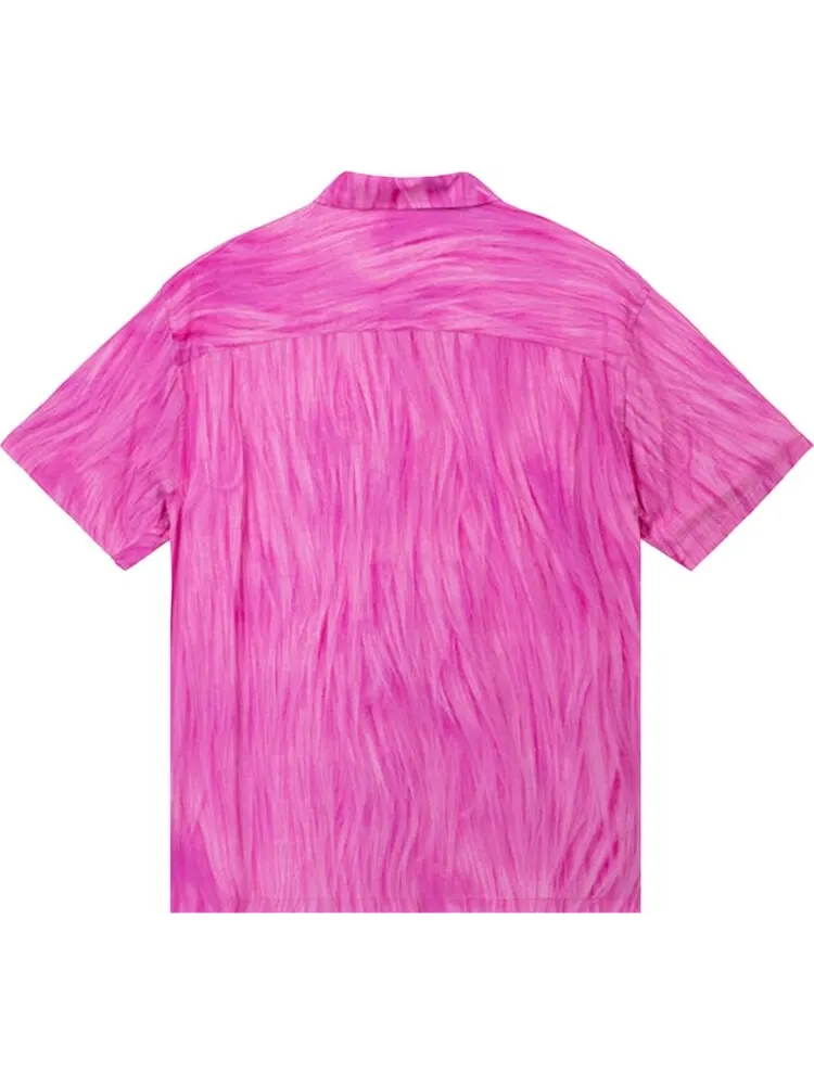 Рубашка Stussy Fur Print Shirt 'Pink' — изображение 2 из 2, розовый