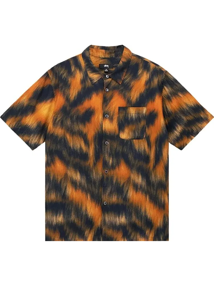 Рубашка Stussy Fur Print Shirt 'Tiger'