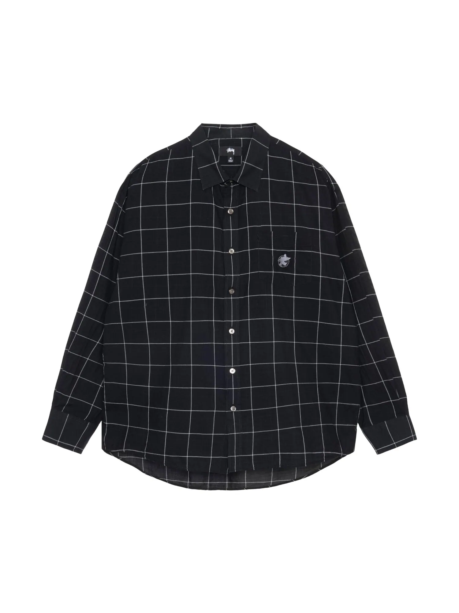 Легкая классическая рубашка Stussy Черное оконное стекло — изображение 1 из 2, черный