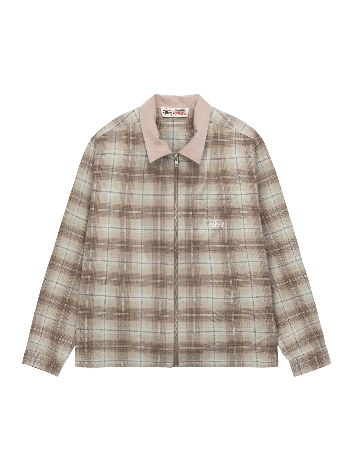 Рубашка на молнии в клетку Stussy Frank — изображение 1 из 2, таун