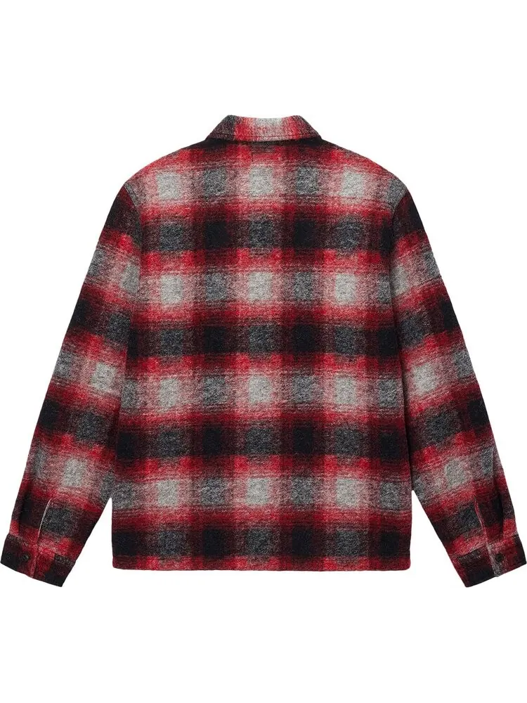 Рубашка Stussy Brushed Wool Plaid Zip 'Red' — изображение 2 из 2, мульти