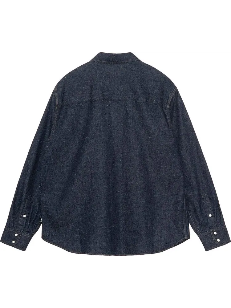 Рубашка Stussy Boxy Western Denim 'Dark Denim' — изображение 2 из 2, синий