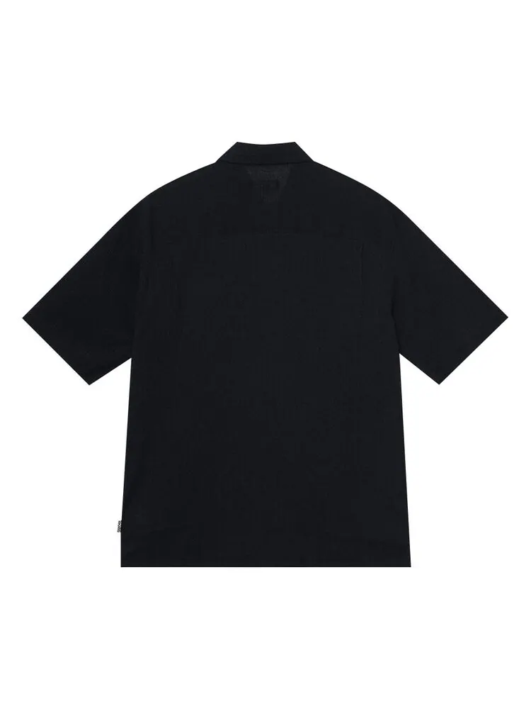 Рубашка Stussy Boxy Flat Hem Crinkled Shirt — изображение 2 из 2, черный