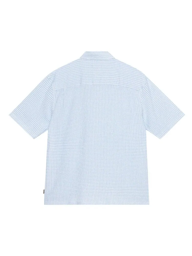 Рубашка Stussy Boxy Flat Hem Crinkled Shirt — изображение 2 из 2, синий